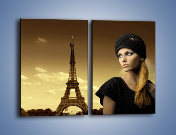 Obraz na płótnie – Czarna dama w paryżu – dwuczęściowy prostokątny pionowy L114