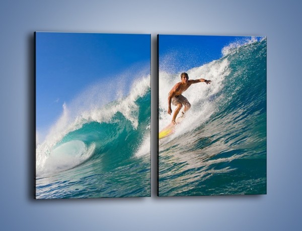 Obraz na płótnie – Surfing w letnim sezonie – dwuczęściowy prostokątny pionowy L132