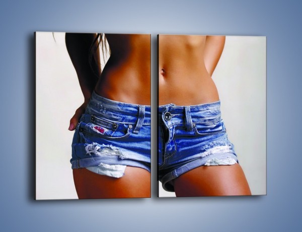 Obraz na płótnie – Najmodniejszy jeansowy fason – dwuczęściowy prostokątny pionowy L178