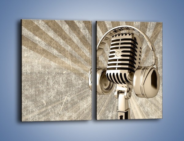 Obraz na płótnie – Głos w srebrnym mikrofonie – dwuczęściowy prostokątny pionowy O026