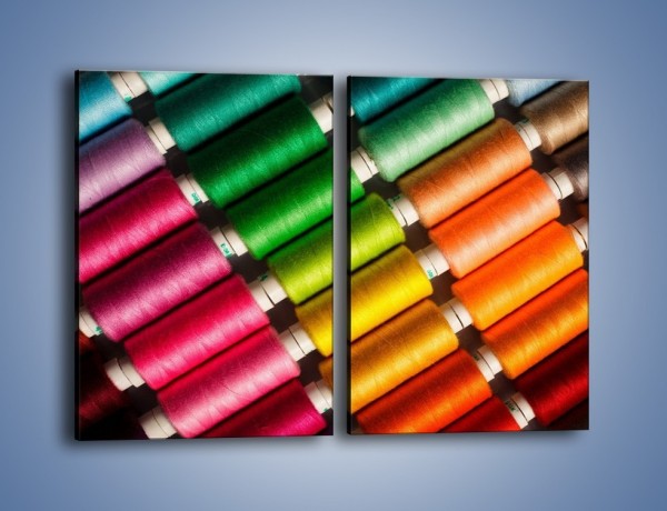 Obraz na płótnie – Szpulki kolorowych nici – dwuczęściowy prostokątny pionowy O035