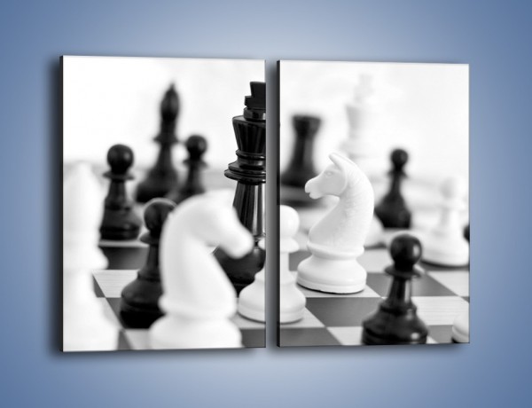 Obraz na płótnie – Walka o wygraną w szachy – dwuczęściowy prostokątny pionowy O097