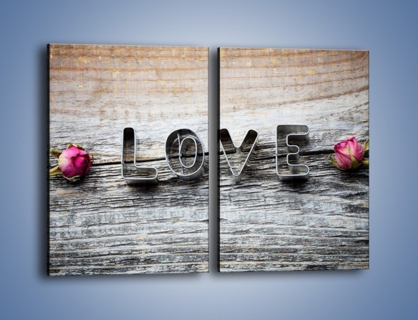 Obraz na płótnie – Miłość pachnąca różami – dwuczęściowy prostokątny pionowy O146