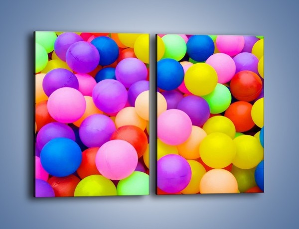 Obraz na płótnie – Basen z kolorowymi piłeczkami – dwuczęściowy prostokątny pionowy O208