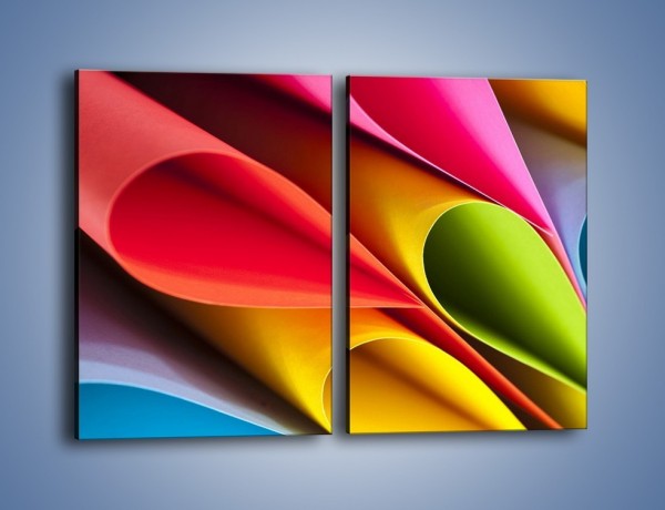 Obraz na płótnie – Wpasowane kolorowe kartony – dwuczęściowy prostokątny pionowy O218
