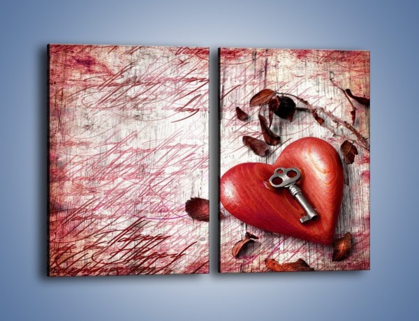 Obraz na płótnie – Klucz do serca – dwuczęściowy prostokątny pionowy O246