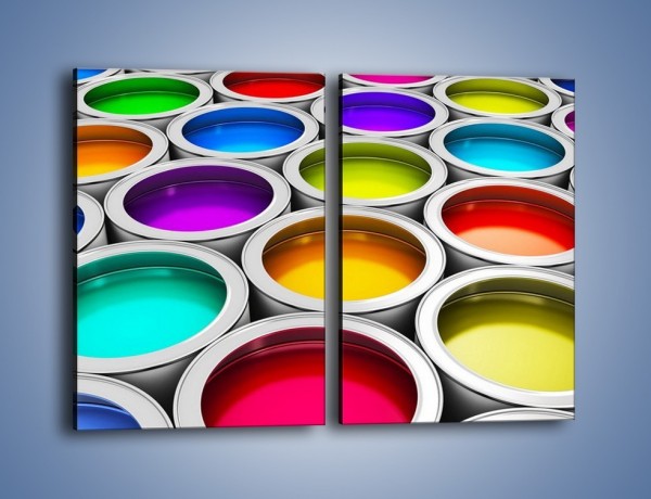 Obraz na płótnie – Paleta kolorowych pojemniczków – dwuczęściowy prostokątny pionowy O253