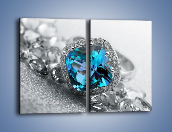 Obraz na płótnie – Rubin i kryształy – dwuczęściowy prostokątny pionowy O255
