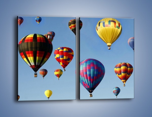 Obraz na płótnie – Kolorowe balony na niebie – dwuczęściowy prostokątny pionowy TM009