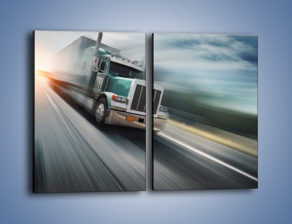 Obraz na płótnie – Pędząca ciężarówka na autostradzie – dwuczęściowy prostokątny pionowy TM035