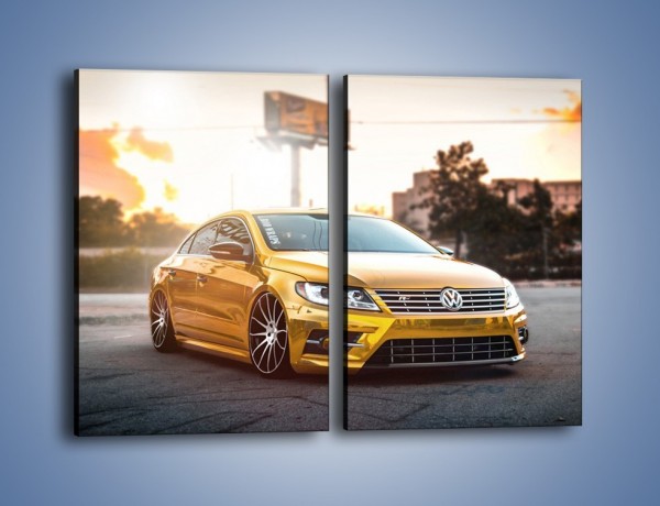 Obraz na płótnie – Volkswagen Passat CC Tuning Gold – dwuczęściowy prostokątny pionowy TM082