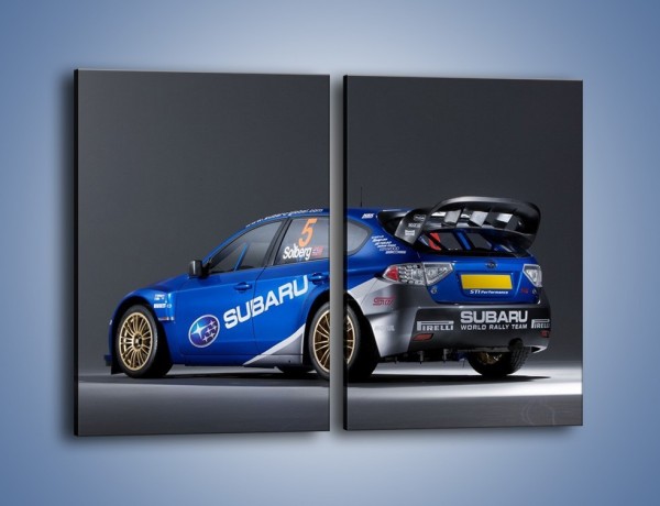 Obraz na płótnie – Subaru World Rally Team – dwuczęściowy prostokątny pionowy TM086