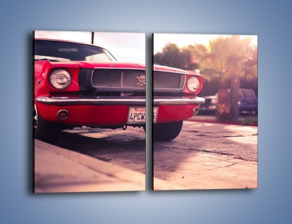 Obraz na płótnie – Czerwony Ford Mustang – dwuczęściowy prostokątny pionowy TM087