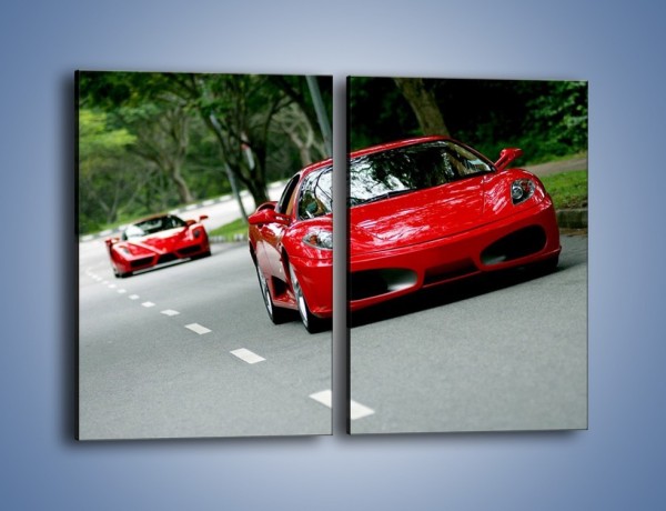Obraz na płótnie – Ferrari F430 i Ferrari Enzo – dwuczęściowy prostokątny pionowy TM090