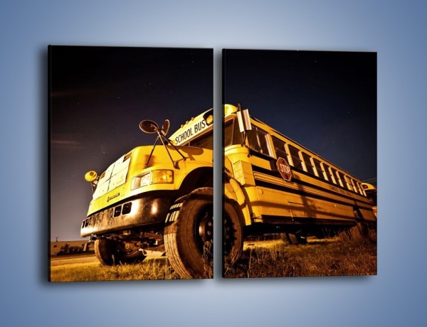 Obraz na płótnie – Amerykański School Bus – dwuczęściowy prostokątny pionowy TM146