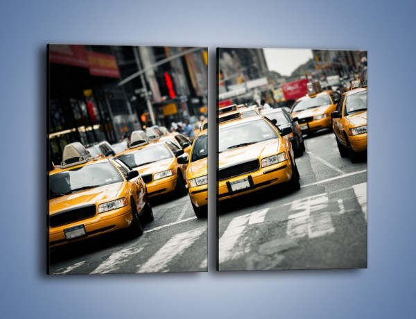 Obraz na płótnie – Nowojorskie taksówki – dwuczęściowy prostokątny pionowy TM149