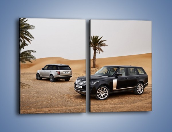 Obraz na płótnie – Range Rovery na pustyni – dwuczęściowy prostokątny pionowy TM154