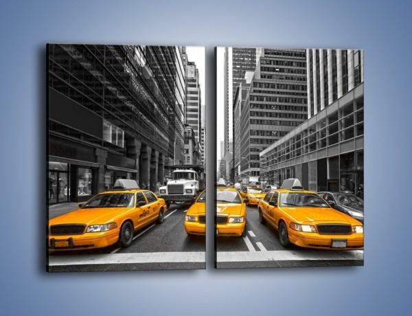 Obraz na płótnie – Żółte taksówki na Manhattanie – dwuczęściowy prostokątny pionowy TM220