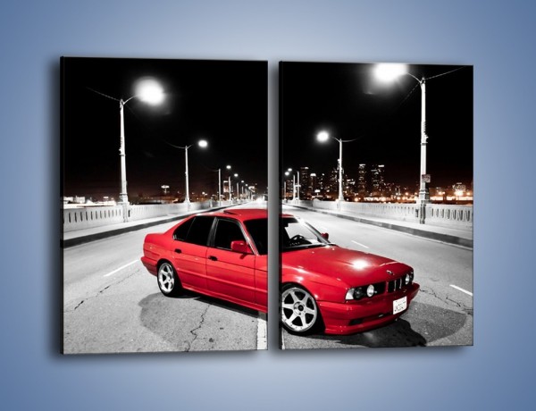 Obraz na płótnie – BMW 5 E34 na moście – dwuczęściowy prostokątny pionowy TM227