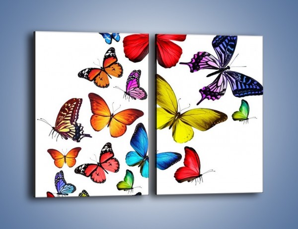 Obraz na płótnie – Kolorowo wśród motyli – dwuczęściowy prostokątny pionowy Z236
