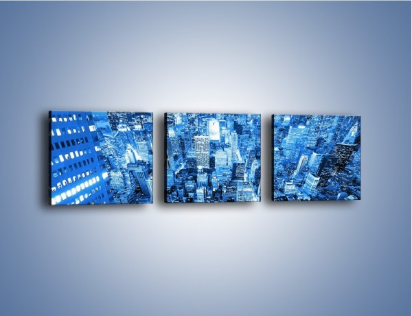 Obraz na płótnie – Centrum miasta w niebieskich kolorach – trzyczęściowy AM042W1