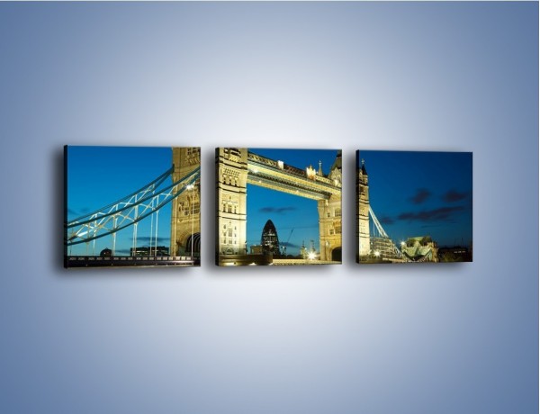 Obraz na płótnie – Tower Bridge wieczorową porą – trzyczęściowy AM159W1