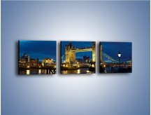 Obraz na płótnie – Tower Bridge w świetle nocnych lamp – trzyczęściowy AM210W1