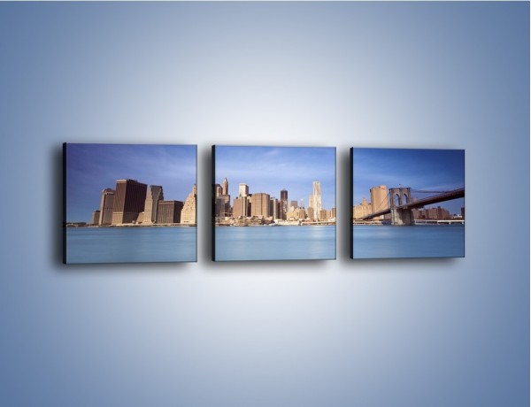 Obraz na płótnie – Nowy Jork i most Brookliński – trzyczęściowy AM351W1