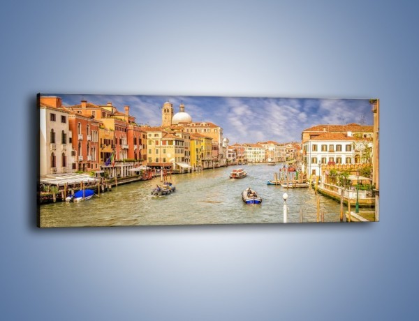 Obraz na płótnie – Canal Grande w Wenecji o poranku – jednoczęściowy panoramiczny AM617