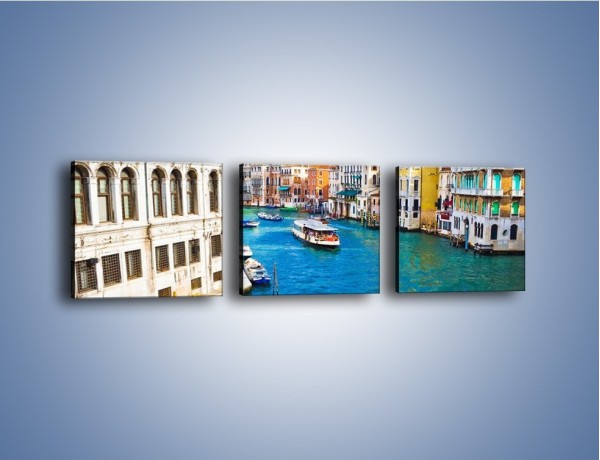 Obraz na płótnie – Kolorowy świat Wenecji – trzyczęściowy AM362W1
