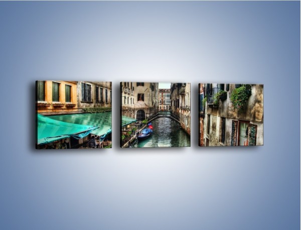 Obraz na płótnie – Wenecka uliczka w kolorach HDR – trzyczęściowy AM374W1