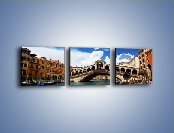 Obraz na płótnie – Most Rialto w Wenecji – trzyczęściowy AM386W1