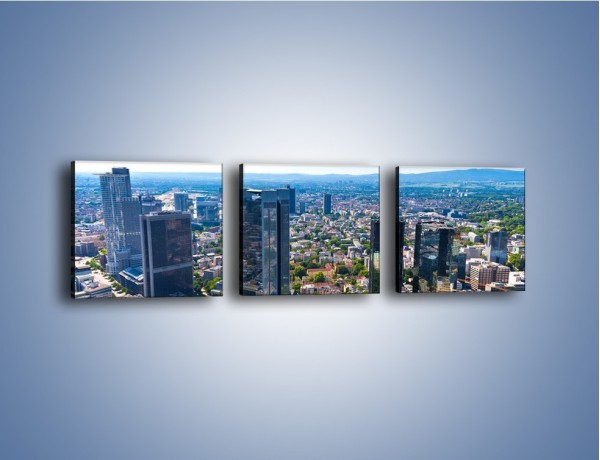 Obraz na płótnie – Panorama Frankfurtu – trzyczęściowy AM414W1