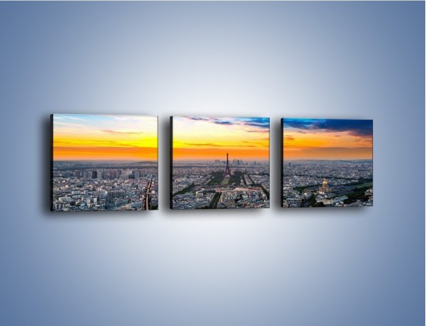 Obraz na płótnie – Panorama Paryża – trzyczęściowy AM415W1