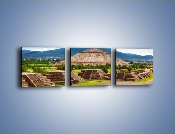Obraz na płótnie – Piramida Słońca w Meksyku – trzyczęściowy AM450W1