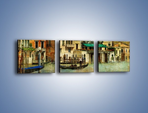 Obraz na płótnie – Weneckie domy w stylu vintage – trzyczęściowy AM459W1