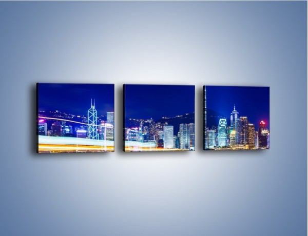 Obraz na płótnie – Panorama Hong Kongu – trzyczęściowy AM499W1
