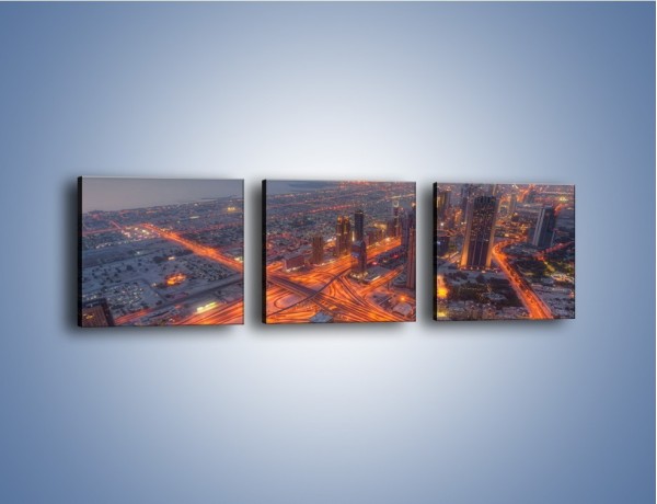 Obraz na płótnie – Panorama Dubaju o poranku – trzyczęściowy AM538W1