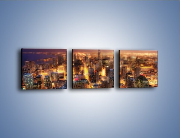 Obraz na płótnie – Rozmyta panorama Chicago – trzyczęściowy AM562W1