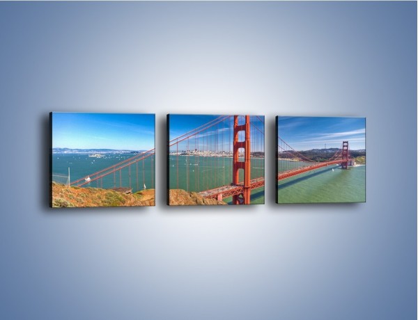 Obraz na płótnie – Most Golden Gate o poranku – trzyczęściowy AM600W1