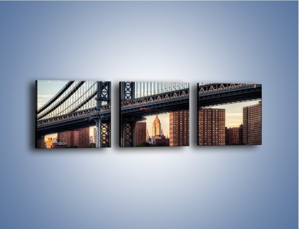 Obraz na płótnie – Manhattan Bridge – trzyczęściowy AM607W1