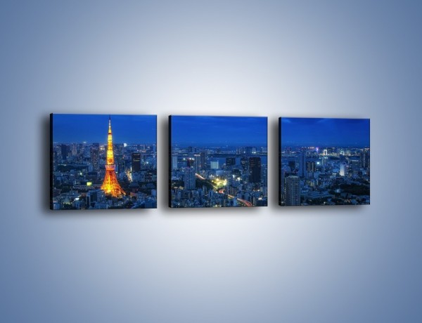 Obraz na płótnie – Tokyo Tower w Japonii – trzyczęściowy AM621W1