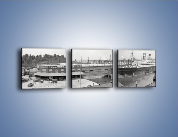 Obraz na płótnie – Amerykańskie doki na początku XX wieku – trzyczęściowy AM641W1