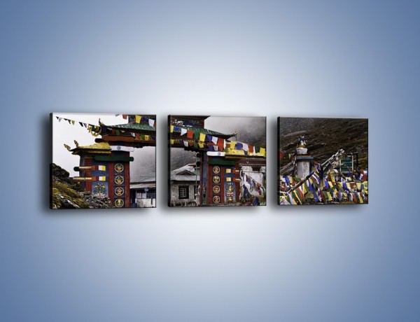 Obraz na płótnie – Brama do miasta Tawang w Tybecie – trzyczęściowy AM689W1
