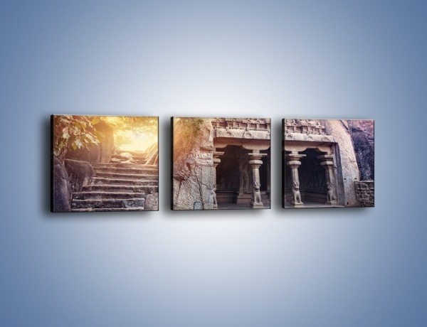 Obraz na płótnie – Varaha Cave – świątynia wykuta w skale – trzyczęściowy AM698W1