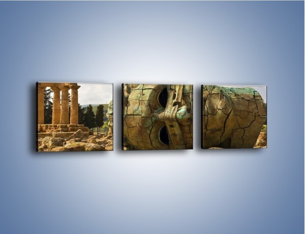 Obraz na płótnie – Ruiny Świątyni Kastora i Polluksa – trzyczęściowy AM705W1