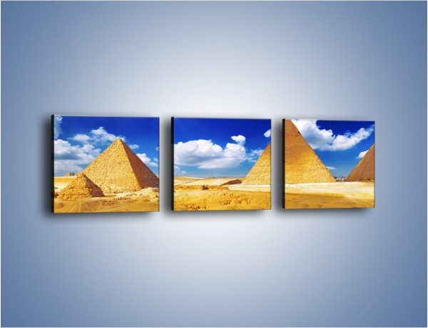 Obraz na płótnie – Panorama egipskich piramid – trzyczęściowy AM725W1
