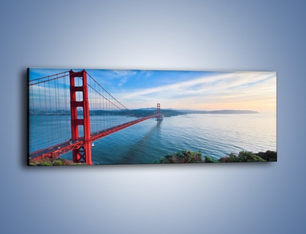 Obraz na płótnie – Most Golden Gate wczesnym rankiem – jednoczęściowy panoramiczny AM636