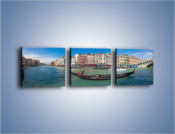 Obraz na płótnie – Panorama Canal Grande w Wenecji – trzyczęściowy AM745W1