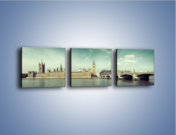Obraz na płótnie – Panorama Pałacu Westminsterskiego – trzyczęściowy AM758W1